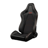 Falcon-S Composite FRP Reclining Seats - Black Leatherette (Red Stitching)
