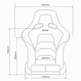 Falcon-Z Composite FRP Bucket Seat - Black Fabric W/ Gold Dust Composite (Narrow)