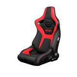 Elite-R Series Sport Seats – Black And Red Polo Cloth (Red Stitching)