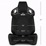 Alpha X Series Sport Seats - Black Polo Fabric (Grey Stitching)