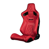Elite-X Series Sport Seats - Red Large Diamond (Double Black Stitching/Black Piping)