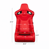 Elite-R Series Sport Seats – Red Leatherette (Black Stitching/Black Piping)