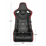 Elite-R Series Sport Seats – Black Leatherette (Red Stitching/Red Piping)