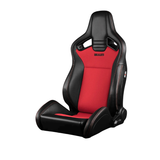 Elite V2 Series Sport Seats - Black Leatherette & Red Cloth