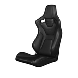 Elite-X Series Fixed Back Sport Seat - Black Leatherette (Black Stitching)