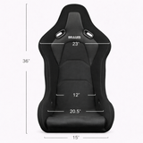 Falcon-S Composite FRP Bucket Seat - Red Jacquard (Black Stitching)