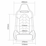 Viper X Series Sport Seats - Red Alcantara (Honeycomb) - White Grommets - Low Base