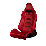 Viper X Series Sport Seats - Red Leatherette (Black Trim)