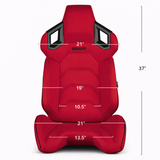 Alpha X Series Sport Seats - Red Polo Fabric (Black Stitching)