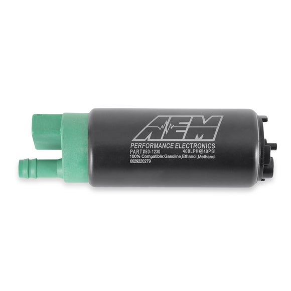 AEM 400lph E85-Compatible High Flow In-Tank Fuel Pump Double Barb Outlet