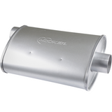 Competition Turbo Muffler 2.5" - 2.5" Offset Inlet, 2.5" Center Outlet