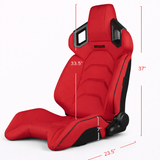 Alpha X Series Sport Seats - Red Polo Fabric (Black Stitching)