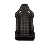 Falcon-S Composite FRP Reclining Seats - Red Plaid (Red Stitching)