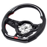 APR Steering Wheel - MK7 GTI/GLI (Without Paddles) Carbon Fiber/Red Stitching