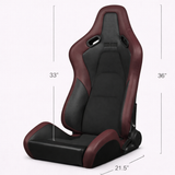 Falcon-S Composite FRP Reclining Seats - Maroon (Black Stitching)