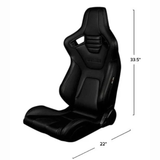 Elite-X Series Fixed Back Sport Seat - Black Leatherette (Black Stitching)