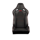 Falcon-S Composite FRP Reclining Seats - Black Leatherette (Red Stitching)