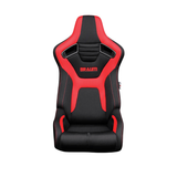 Elite-R Series Sport Seats – Black And Red Polo Cloth (Red Stitching)