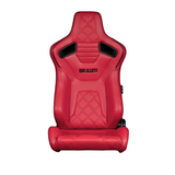 Elite-X Series Sport Seats - Red Large Diamond (Double Black Stitching/Black Piping)