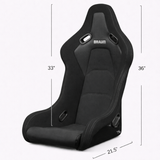 Falcon-S Composite FRP Bucket Seat - Red Alcantara W/ Black Glitter Composite