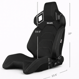 Alpha X Series Sport Seats - Black Polo Fabric (Grey Stitching)