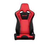 Venom Series Sport Seats - Black & Red Cloth (Red Stitching)