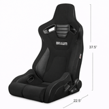Elite-R Series Sport Seats – Black Jacquard (Black Stitching/Black Piping)