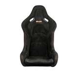 Falcon-S Composite FRP Bucket Seat - Black Alcantara W/ Red Glitter Composite