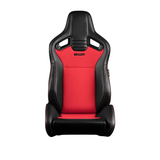 Elite V2 Series Sport Seats - Black Leatherette & Red Cloth