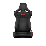 Venom Series Sport Seats - Black Cloth (Red Stitching)