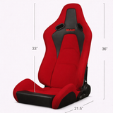 Falcon-S Composite FRP Reclining Seats - Red Jacquard