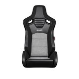 Elite-S Series Sport Seats - Black Leatherette - White Houndstooth (Grey Stitching)