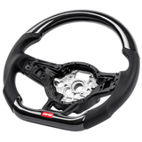 APR Steering Wheel - MK7 Golf R (With Paddles) Carbon Fiber/Silver Stitching