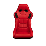 Falcon X Series FIA Approved Fixed Back Racing Seat - Red Leatherette (Black Stitching/Black Piping)
