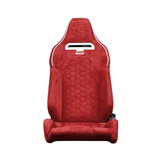 Viper X Series Sport Seats - Red Alcantara (Honeycomb) - White Grommets - Low Base