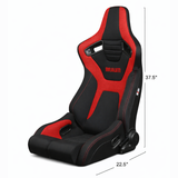 Elite-R Series Sport Seats – Black And Red Polo Cloth (Red Stitching)