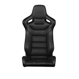 Elite Series Fixed Back Sport Seat - Black Leatherette (Black Stitching)