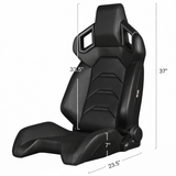 Alpha X Series Sport Seats - Black Leatherette (Carbon Inserts)