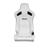 Elite-X Series Sport Seats - White Leatherette (Black Stitching)