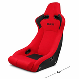 Venom-R Series Fixed Back Bucket Seat - Red Cloth / Carbon Fiber