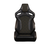Orue-S Series Sport Seats - Black Leatherette (Honeycomb Alcantara)