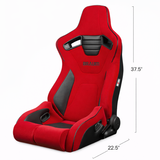 Elite-R Series Sport Seats – Red Jacquard (Black Stitching/Black Piping)
