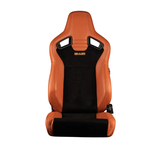 Elite V2 Series Sport Seats - British Tan PU & Black Suede - Low Base Version