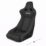 Venom-R Series Fixed Back Bucket Seat - Black Cloth / Carbon Fiber