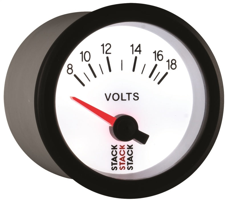 Stack Auto Meter Autometer Stack 52mm 8-18V Electric Battery Voltage Gauge - White ...