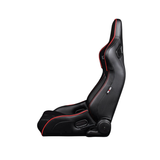 Elite-R Series Sport Seats – Black Leatherette (Red Stitching/Red Piping)
