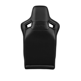 Elite Series Fixed Back Sport Seat - Black Leatherette (Black Stitching)