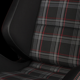 Elite-S Series Sport Seats – Black & Red Plaid (Red Stitching)