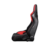 Elite-R Series Sport Seats – Black And Red Polo Cloth (Red Stitching)