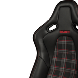 Falcon-S Composite FRP Reclining Seats - Red Plaid (Red Stitching)
